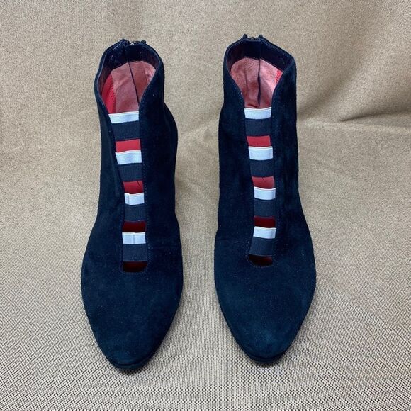 Pas De Rouge Suede Leather Booties Made in Italy - Picture 9 of 9